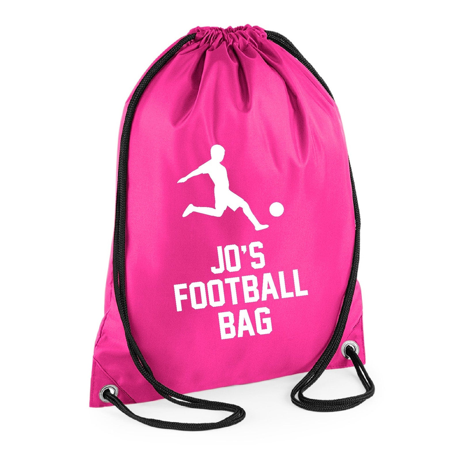 Personalised Name Polyester Football Soccer Drawstring Bag