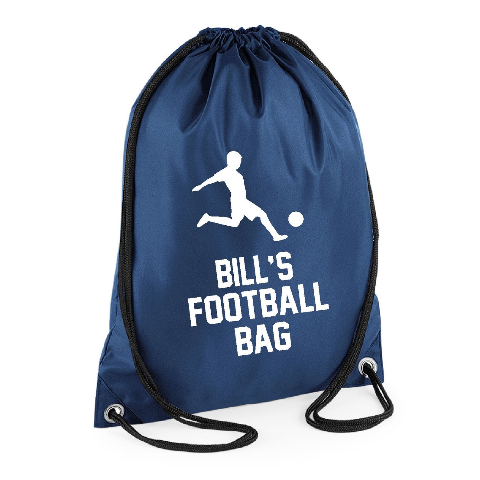 Personalised Name Polyester Football Soccer Drawstring Bag