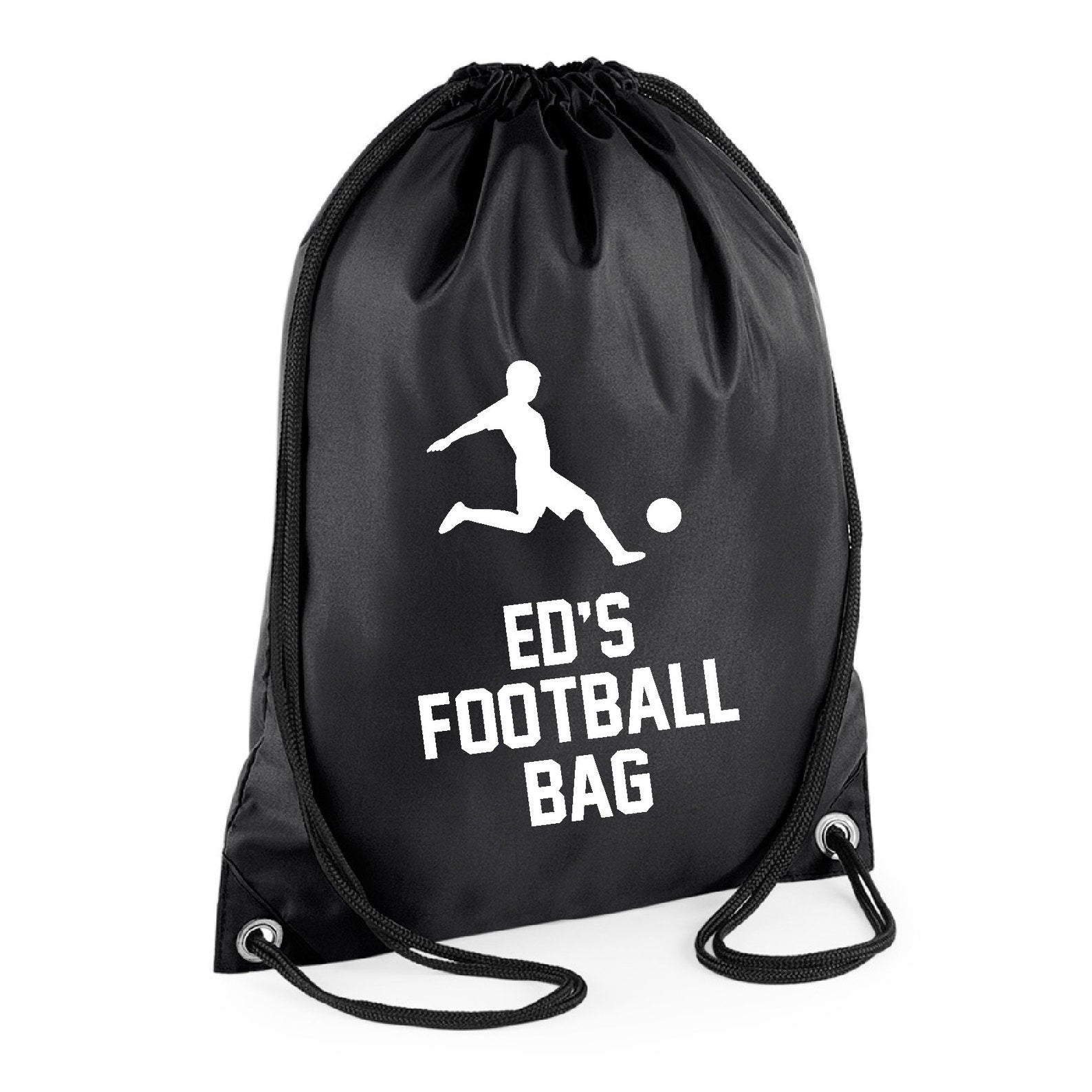 Personalised Name Polyester Football Soccer Drawstring Bag