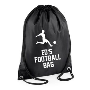 Personalised Name Polyester Football Soccer Drawstring Bag