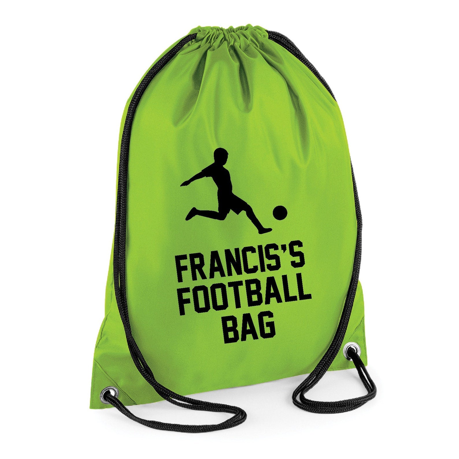 Personalised Name Polyester Football Soccer Drawstring Bag