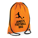 Load image into Gallery viewer, Personalised Name Polyester Football Soccer Drawstring Bag
