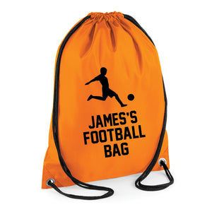 Personalised Name Polyester Football Soccer Drawstring Bag