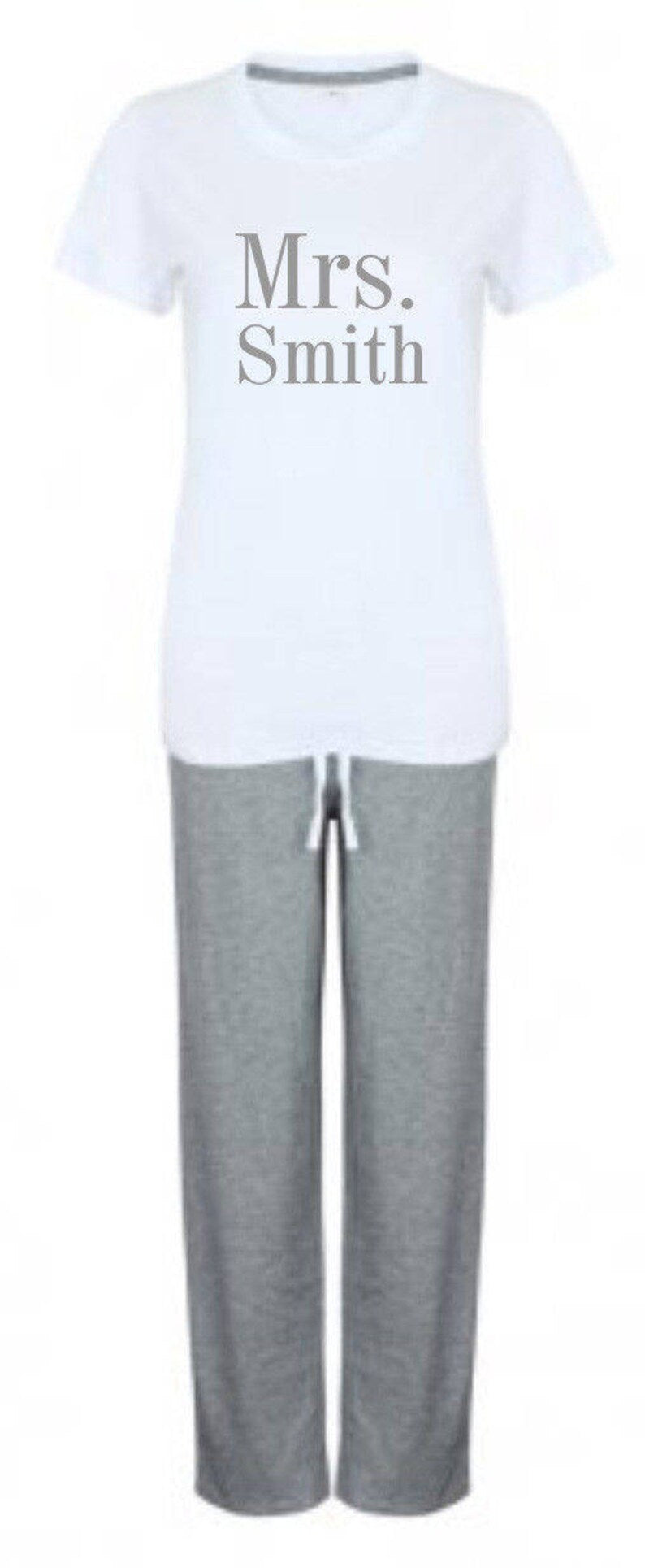 Personalised Custom Ladies/Womens Mrs Surname Pyjama Set In Bag