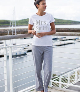 Personalised Custom Ladies/Womens Mrs Surname Pyjama Set In Bag