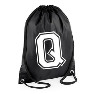 Initial Letter Polyester Drawstring Bag