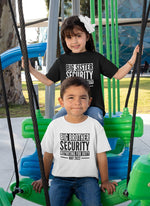 Load image into Gallery viewer, Big Brother Security/ Big Sister Security Personalised New Baby Announcement Kids T-Shirt
