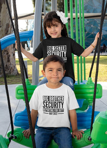 Big Brother Security/ Big Sister Security Personalised New Baby Announcement Kids T-Shirt
