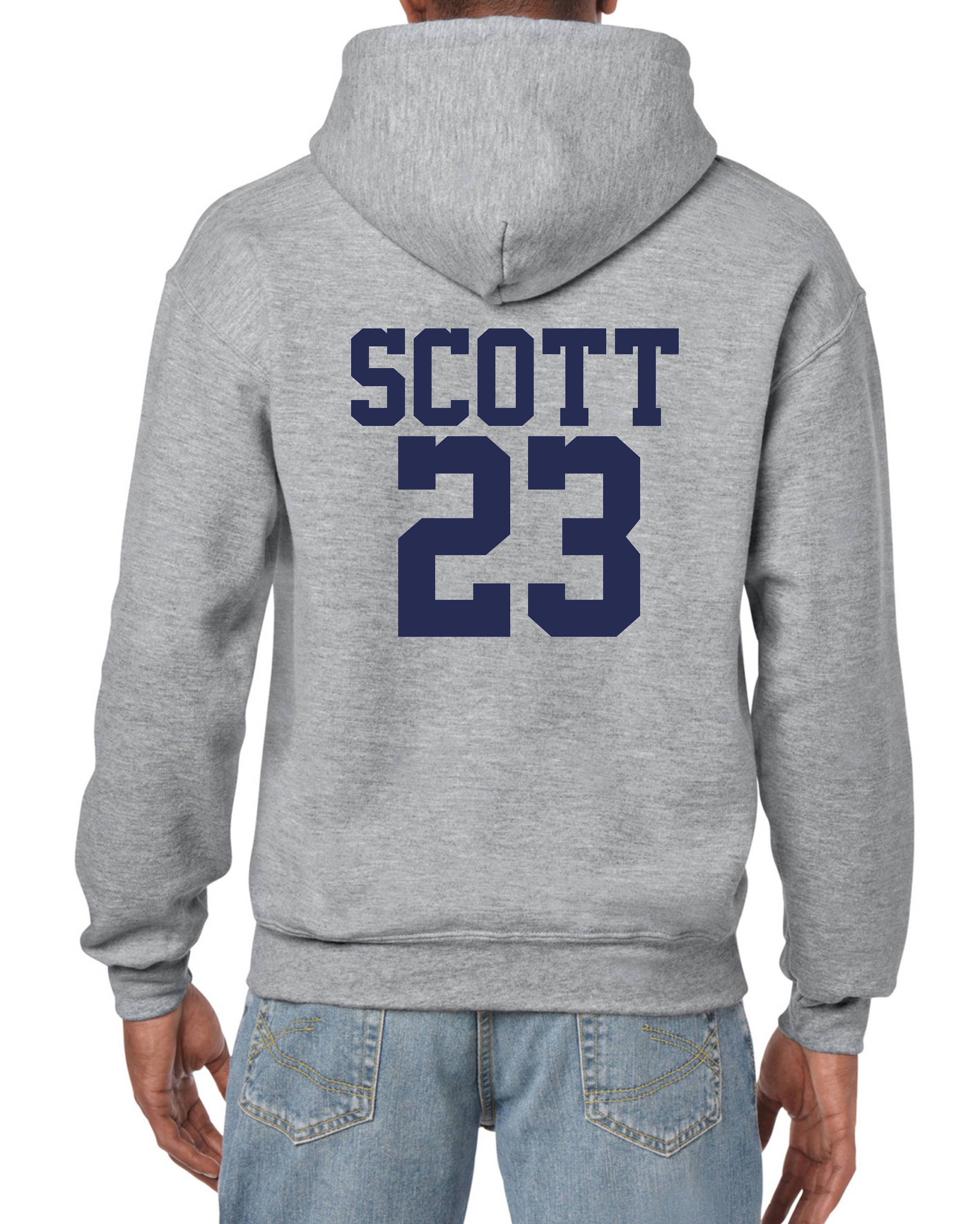 Ravens Basketball Hoodie Unisex Adult Grey Hooded Sweatshirt Front and Back Print