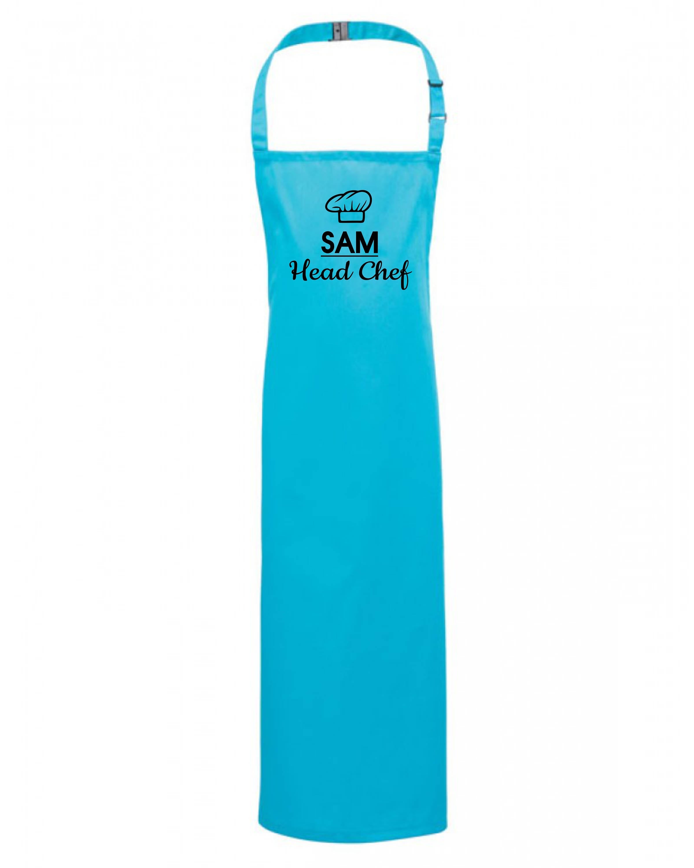 Personalised Kids Childrens Head Chef (Name) Apron Baking Cooking Novelty Gift Child Personalized Custom Baking Cookery Fan - Red Leader Clothing