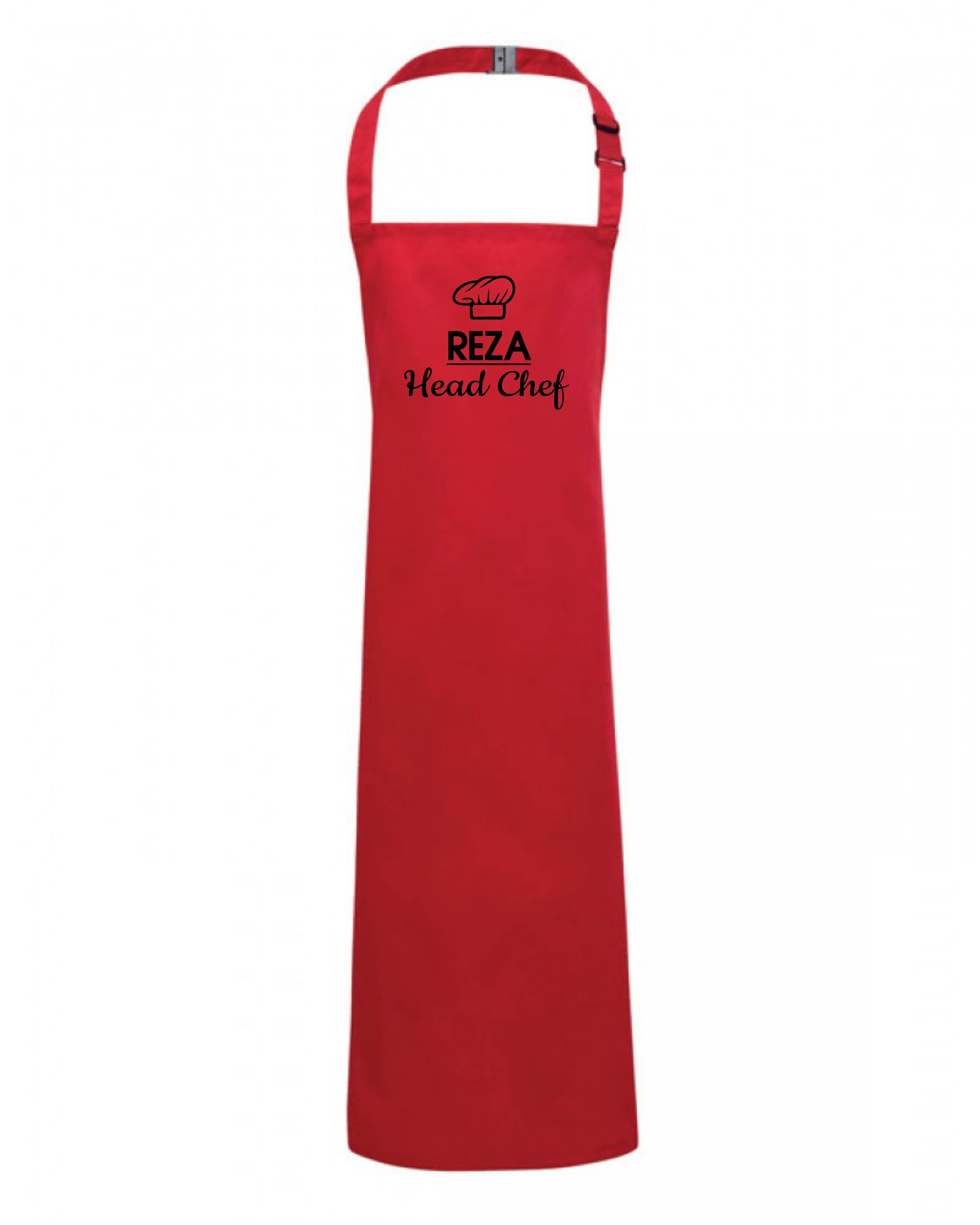 Personalised Kids Childrens Head Chef (Name) Apron Baking Cooking Novelty Gift Child Personalized Custom Baking Cookery Fan - Red Leader Clothing
