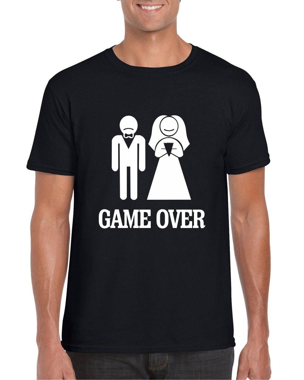Game Over Just Married Mens T-shirt