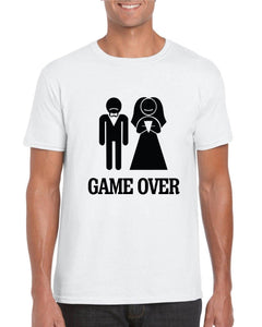 Game Over Just Married Mens T-shirt