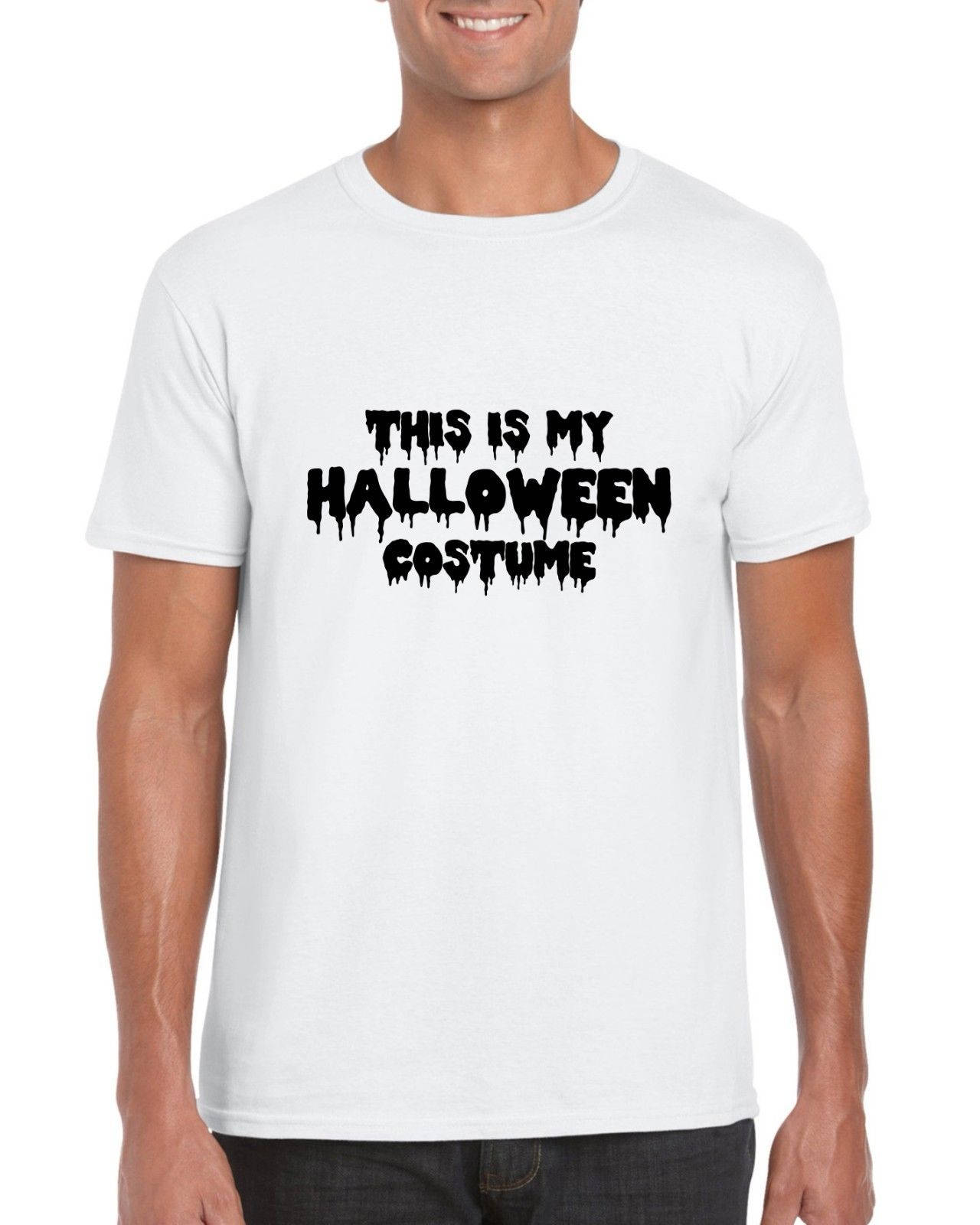 This Is My Halloween Costume Mens/Adults Novelty Tshirt - Funny/Joke/Gift/Fancy Dress/Party/Halloween - Red Leader Clothing