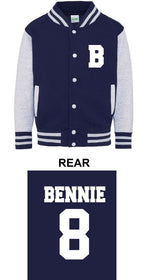 Load image into Gallery viewer, Kids Personalised Name &amp; Number Varsity Letterman Jacket Kids American Style College Baseball
