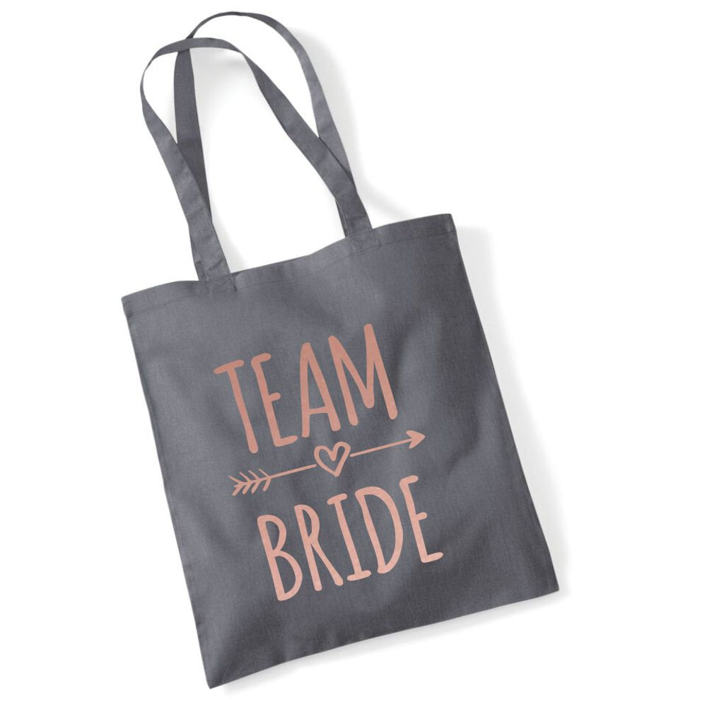 Team Bride Tote Bag Hen Party Batchelorette Bride Bridesmaid Mother Bride Tribe Groom Maid of Honour Name Lightweight Tote Bag Wedding - Red Leader Clothing