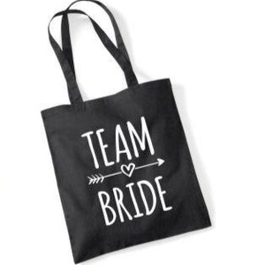 Team Bride Tote Bag Hen Party Batchelorette Bride Bridesmaid Mother Bride Tribe Groom Maid of Honour Name Lightweight Tote Bag Wedding - Red Leader Clothing