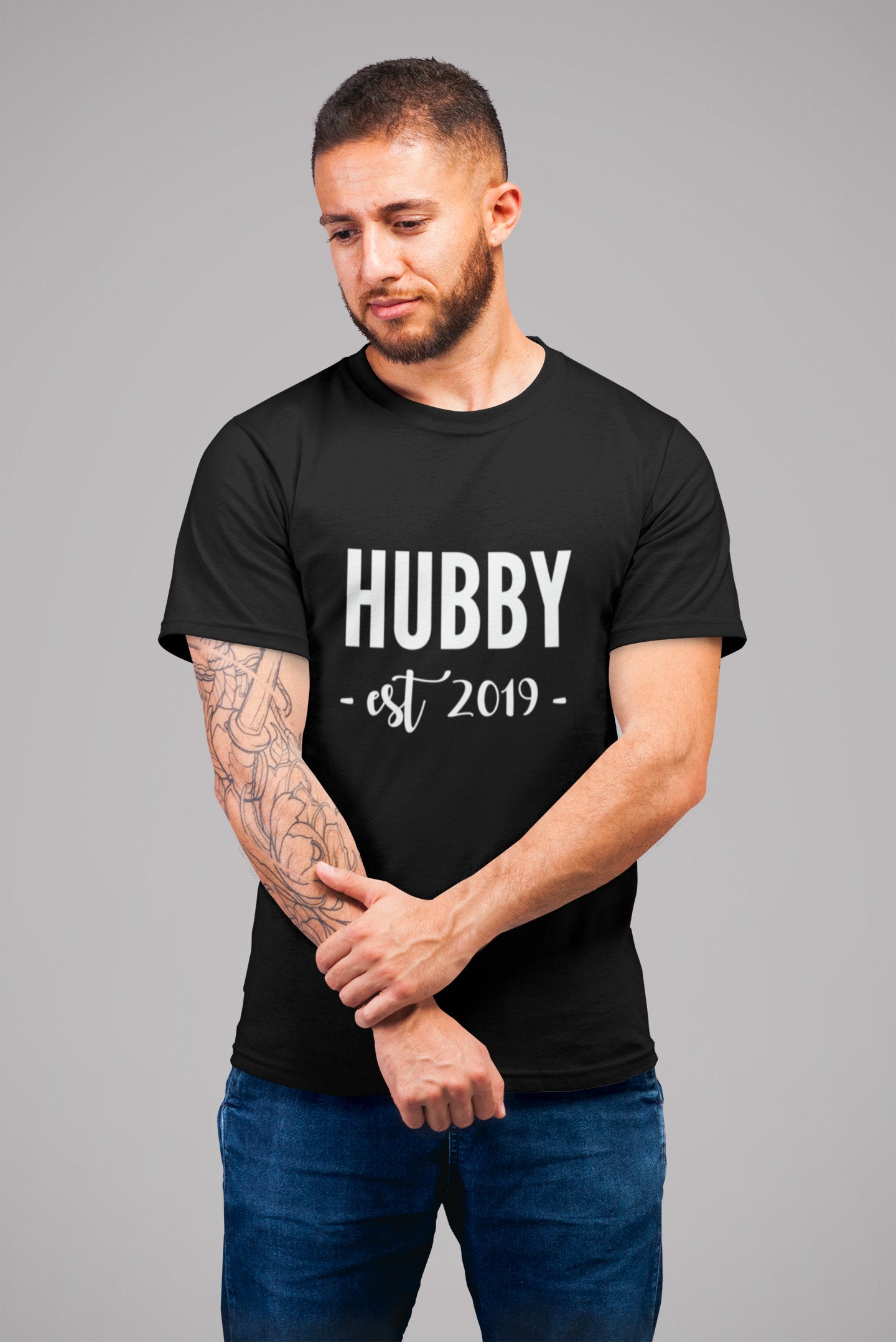 Hubby Wifey Est Custom Year Couples T-Shirt
