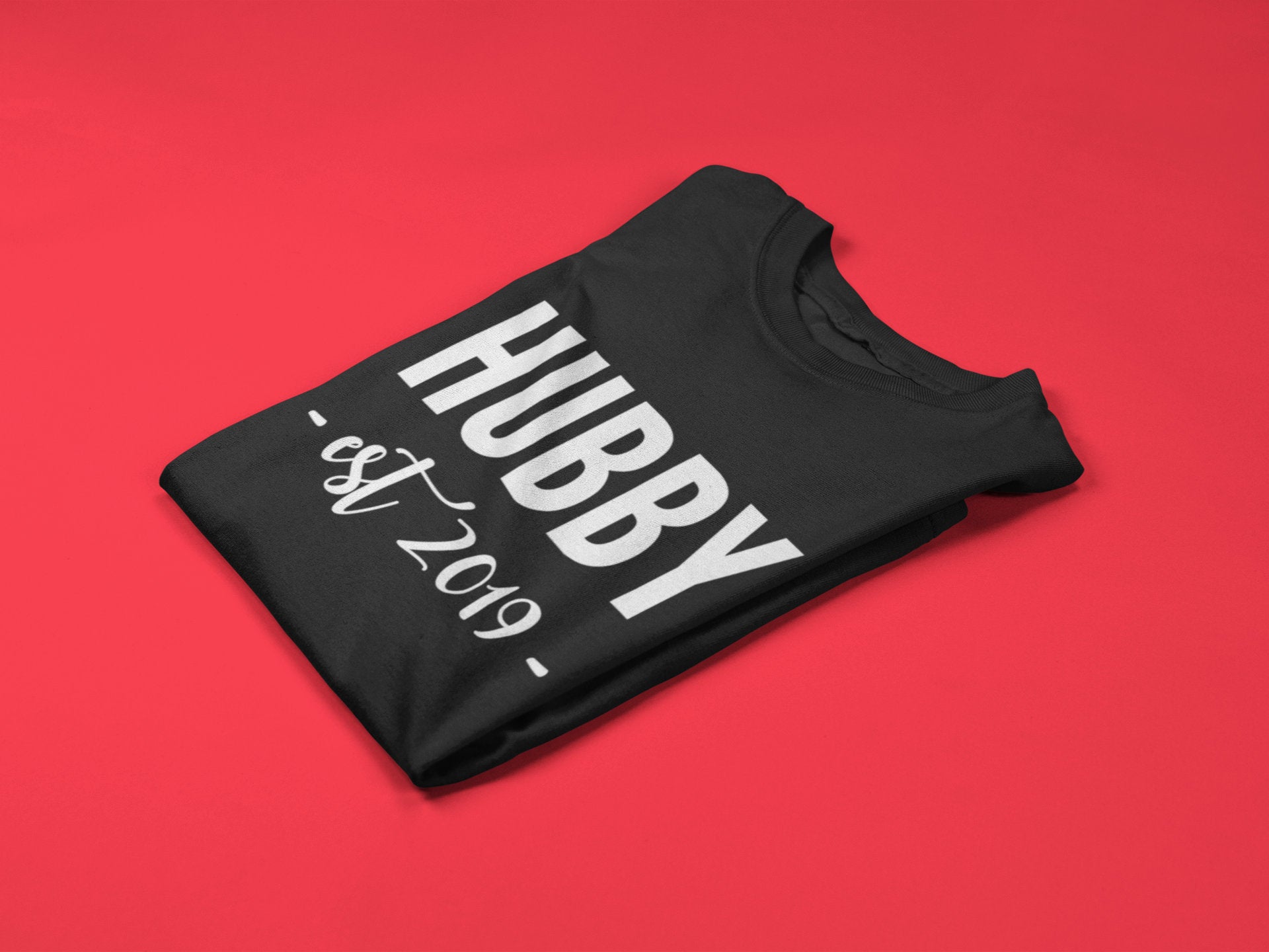 Hubby Wifey Est Custom Year Couples T-Shirt
