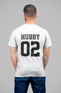 Hubby Wifey Couples T-Shirt Husband Wife Rear Print 01 02
