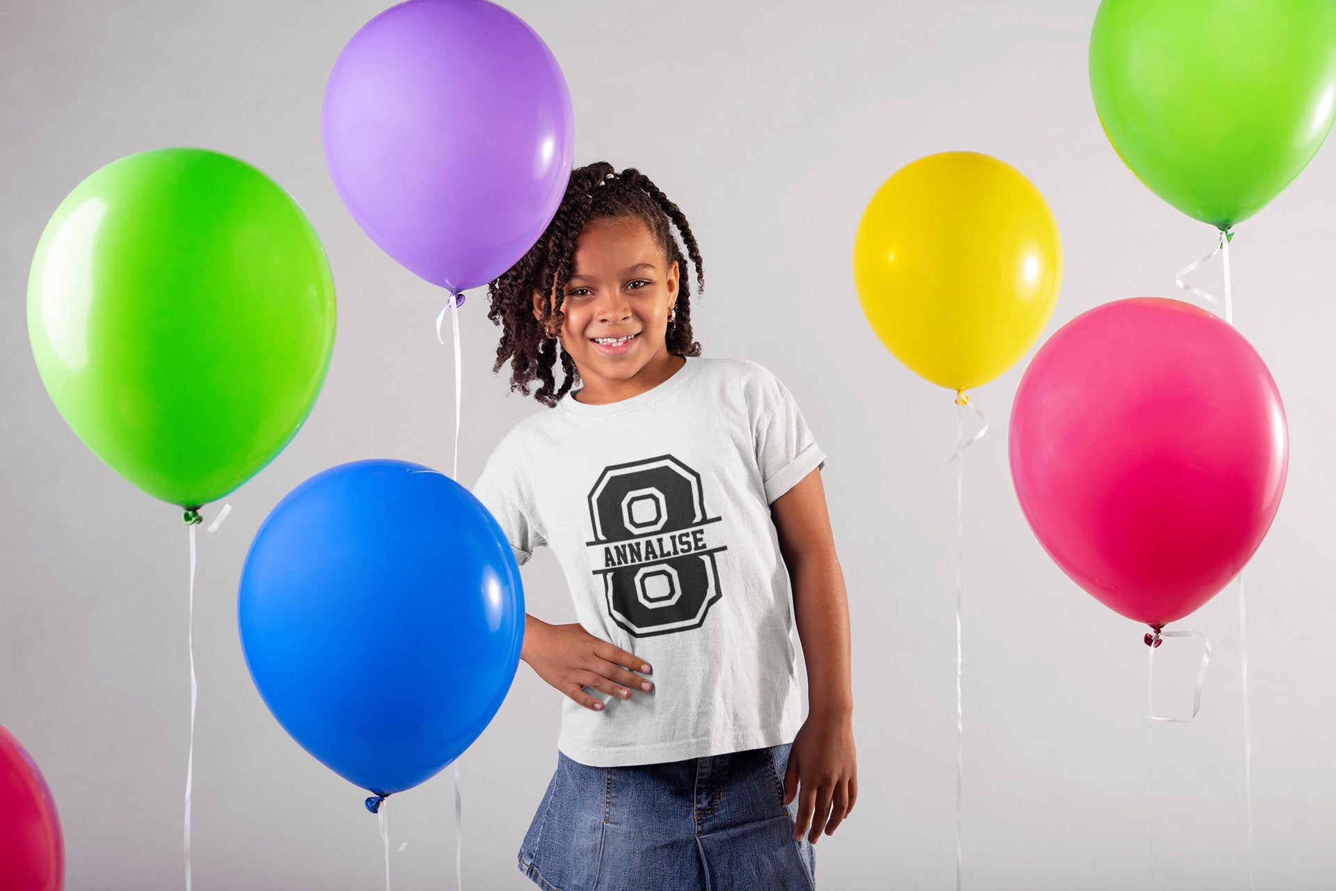 8th Birthday Personalised Kids T-Shirt - Red Leader Clothing