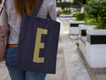 Load image into Gallery viewer, Initial Letter NAVY Lightweight Tote Bag
