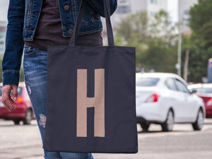 Initial Letter NAVY Lightweight Tote Bag