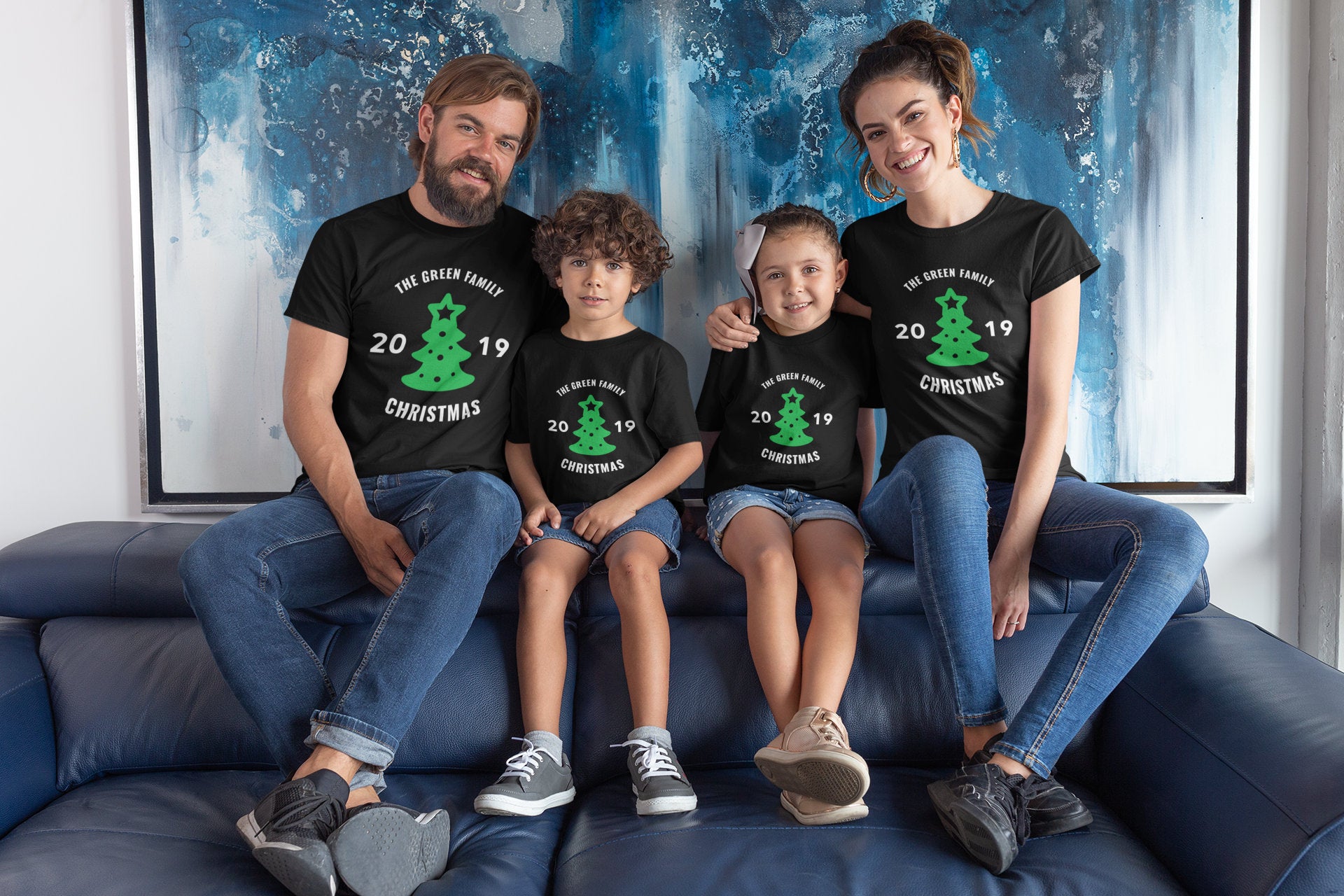 Personalised Family Christmas Parent Child Matching Tshirts Father Son Mum Daughter Family Shirts Baby Toddler Kids Fancy Dress Xmas - Red Leader Clothing