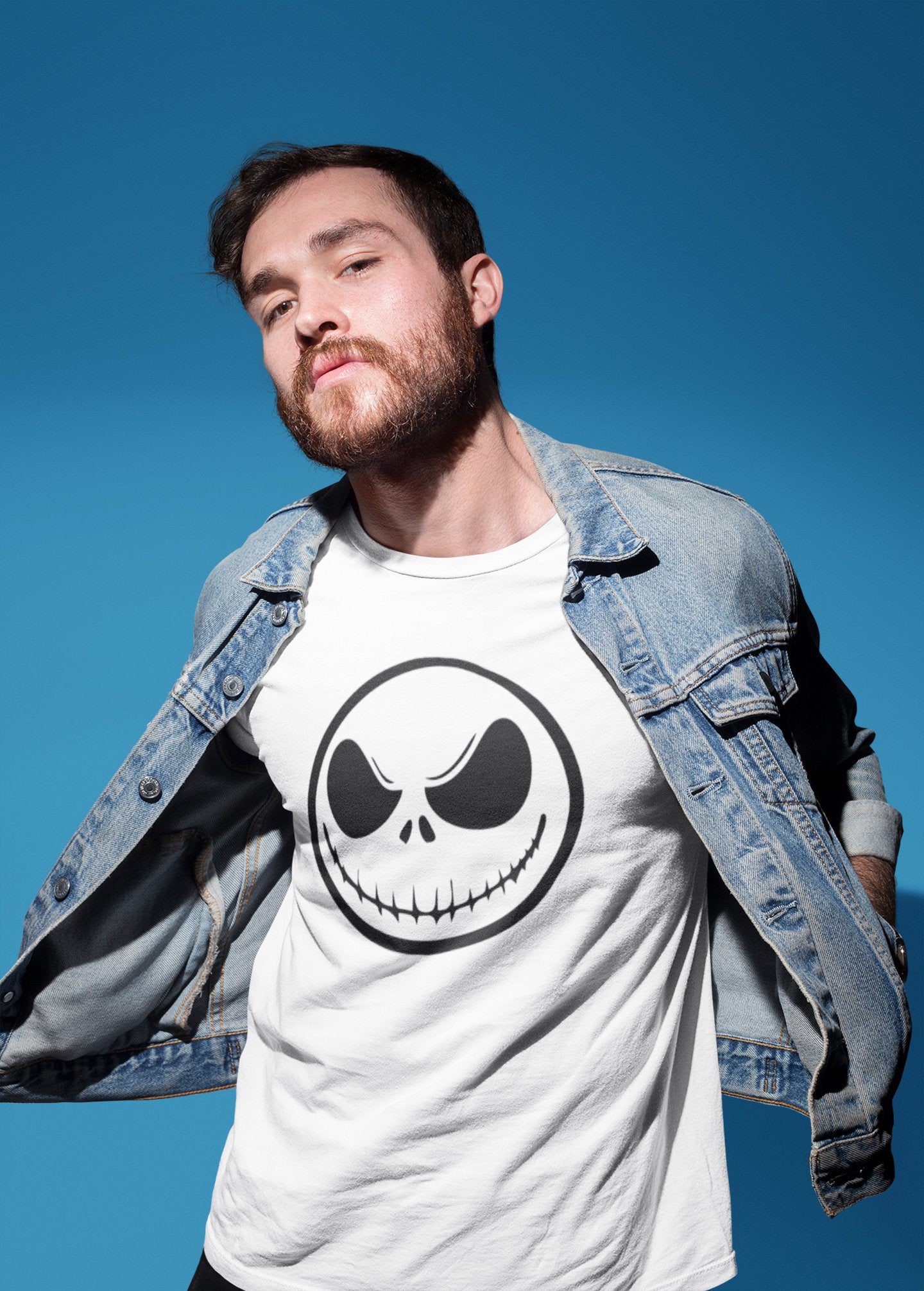 Halloween Pumpkin Scary Face Adult T-shirt