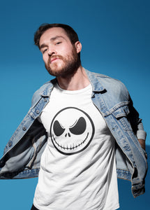 Halloween Pumpkin Scary Face Adult T-shirt