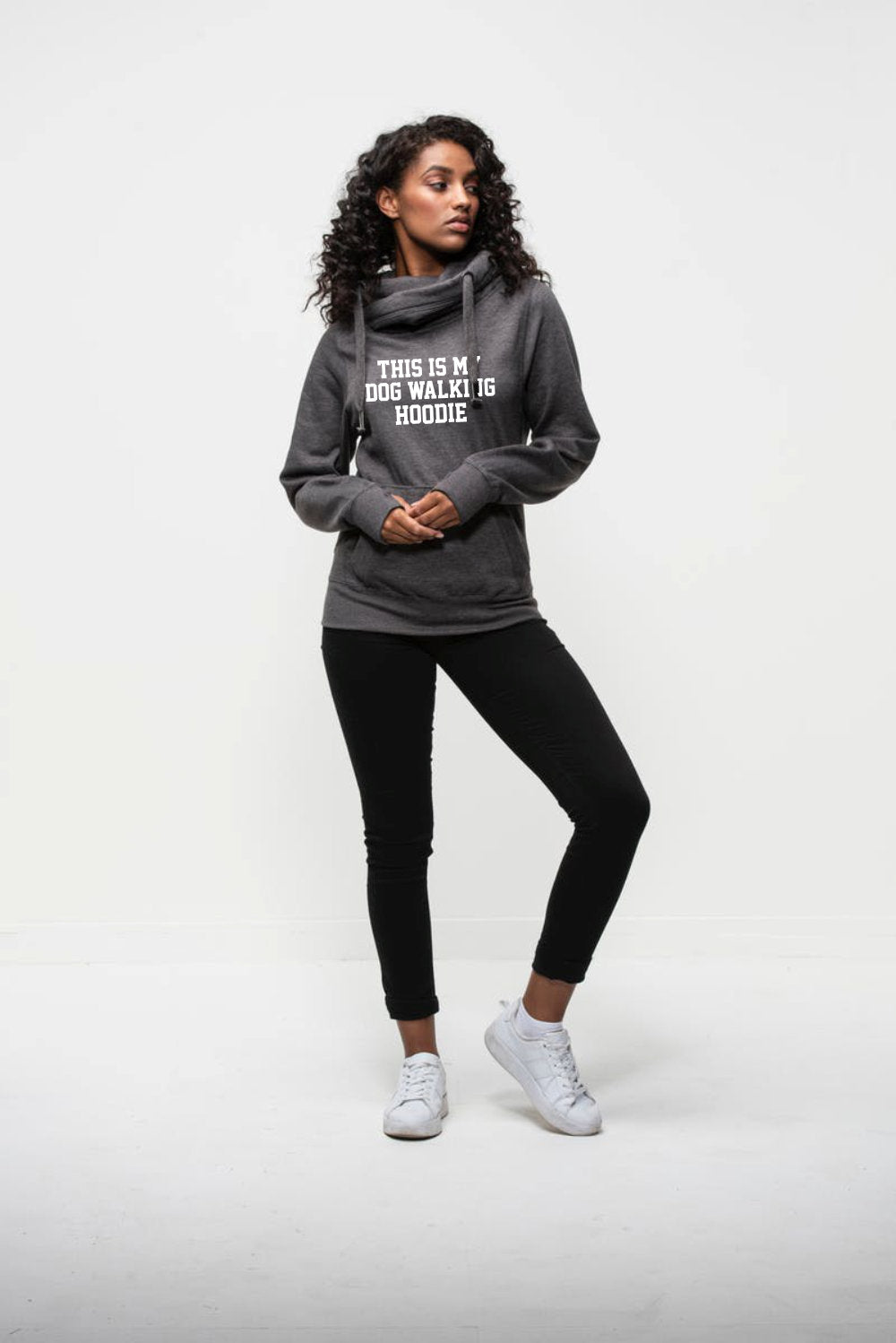 This Is My Dog Walking Hoodie Unisex Cross Neck Chunky Heavyweight Hoodie - Red Leader Clothing