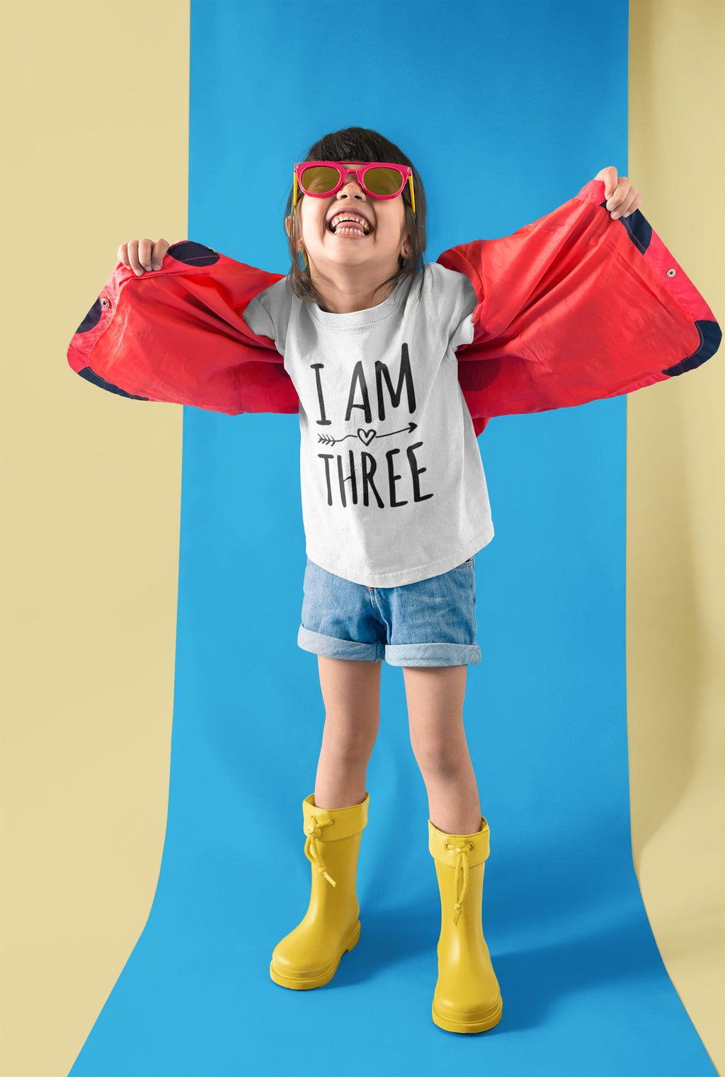 I Am Three Kids T-shirt Birthday - Red Leader Clothing