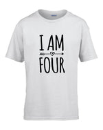 Load image into Gallery viewer, I Am Four Kids T-shirt - Red Leader Clothing
