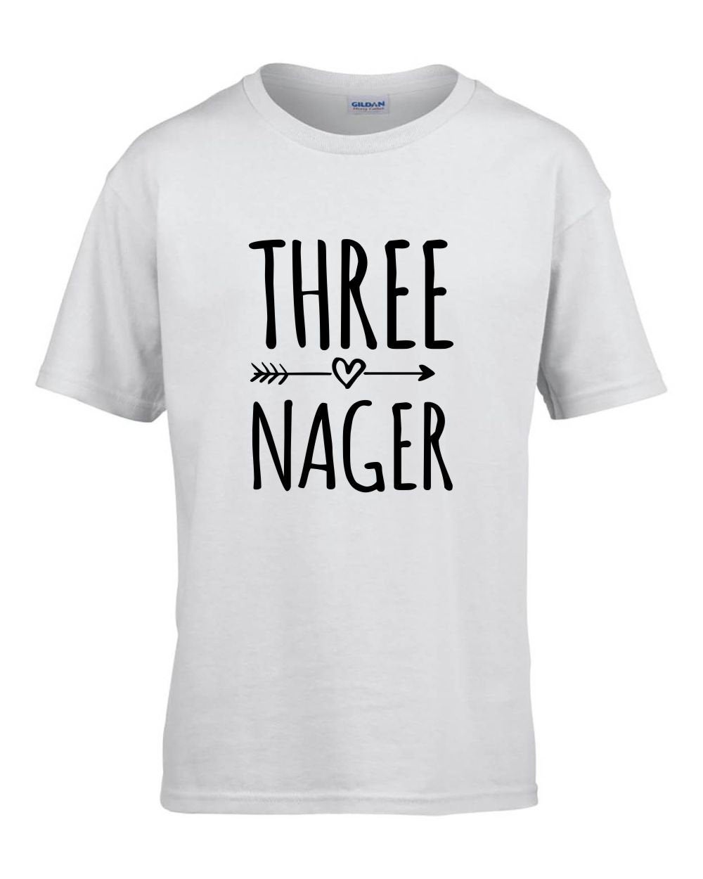 Threenager Kids Tshirt Birthday Gift Party Child Sibling Celebration Present T Shirt 3 Year Old Third Birthday Boy Girl Unisex Neutral - Red Leader Clothing