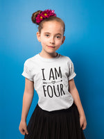 Load image into Gallery viewer, I Am Four Kids T-shirt - Red Leader Clothing
