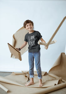 I Am Four Kids T-shirt - Red Leader Clothing