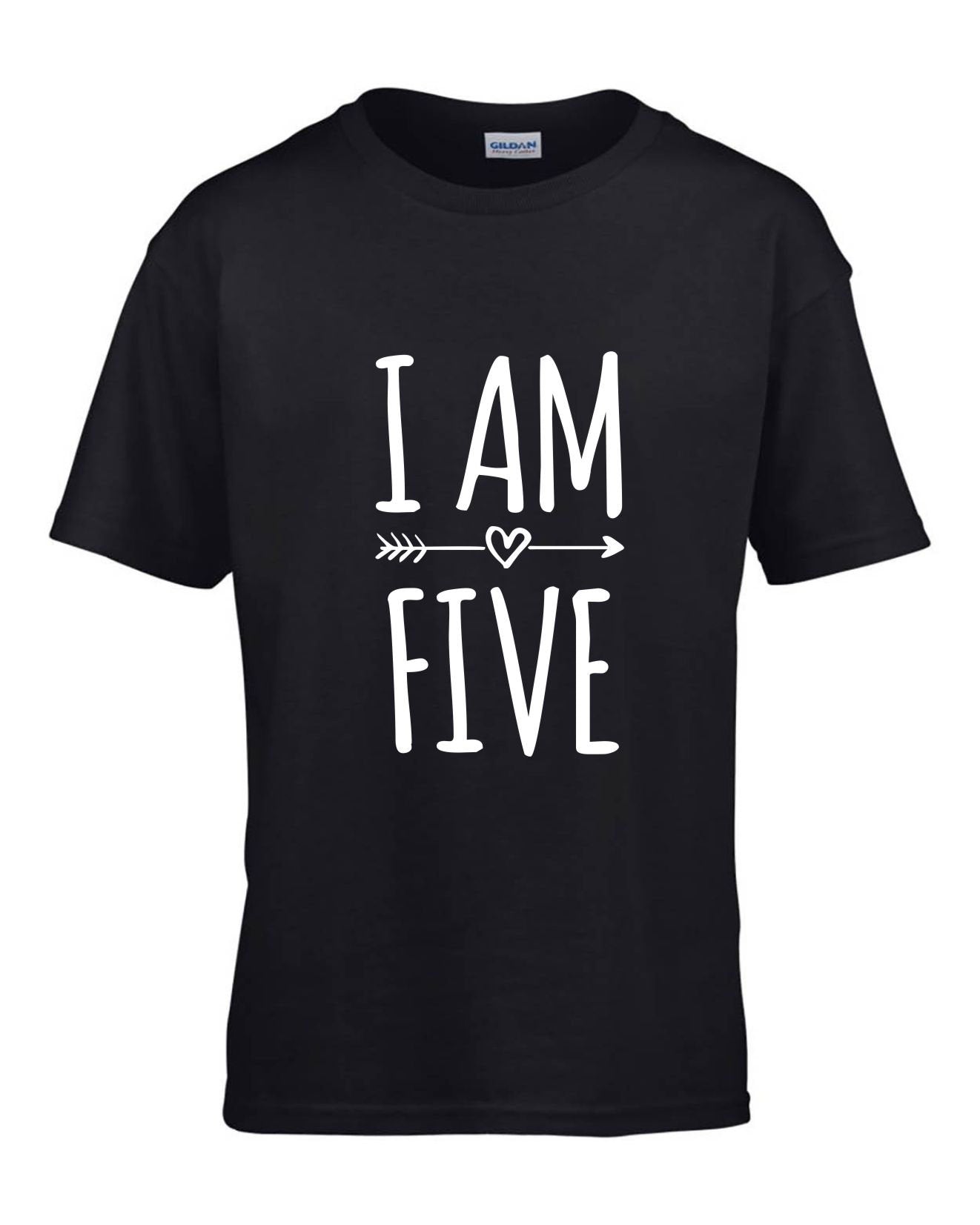 I Am Five 5th Birthday Kids T-shirt - Red Leader Clothing