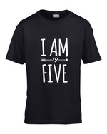 Load image into Gallery viewer, I Am Five 5th Birthday Kids T-shirt - Red Leader Clothing
