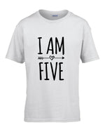 Load image into Gallery viewer, I Am Five 5th Birthday Kids T-shirt - Red Leader Clothing
