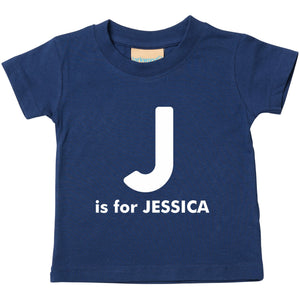 Custom Baby Kids Name Initial Personalised Soft T-shirt - Red Leader Clothing