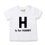 Load image into Gallery viewer, Custom Baby Kids Name Initial Personalised Soft T-shirt - Red Leader Clothing
