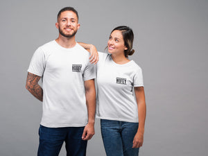Hubby Wifey Couples T-Shirt Small Design