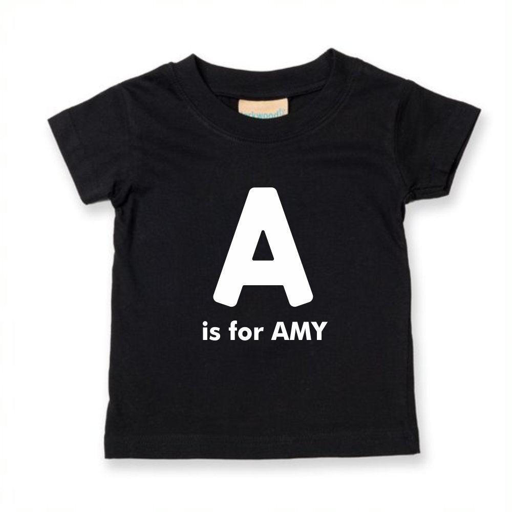 Custom Baby Kids Name Initial Personalised Soft T-shirt - Red Leader Clothing