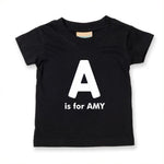 Load image into Gallery viewer, Custom Baby Kids Name Initial Personalised Soft T-shirt - Red Leader Clothing
