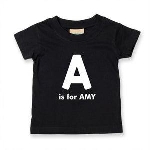 Custom Baby Kids Name Initial Personalised Soft T-shirt - Red Leader Clothing
