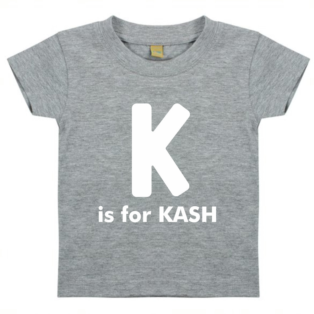 Custom Baby Kids Name Initial Personalised Soft T-shirt - Red Leader Clothing