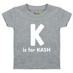 Load image into Gallery viewer, Custom Baby Kids Name Initial Personalised Soft T-shirt - Red Leader Clothing
