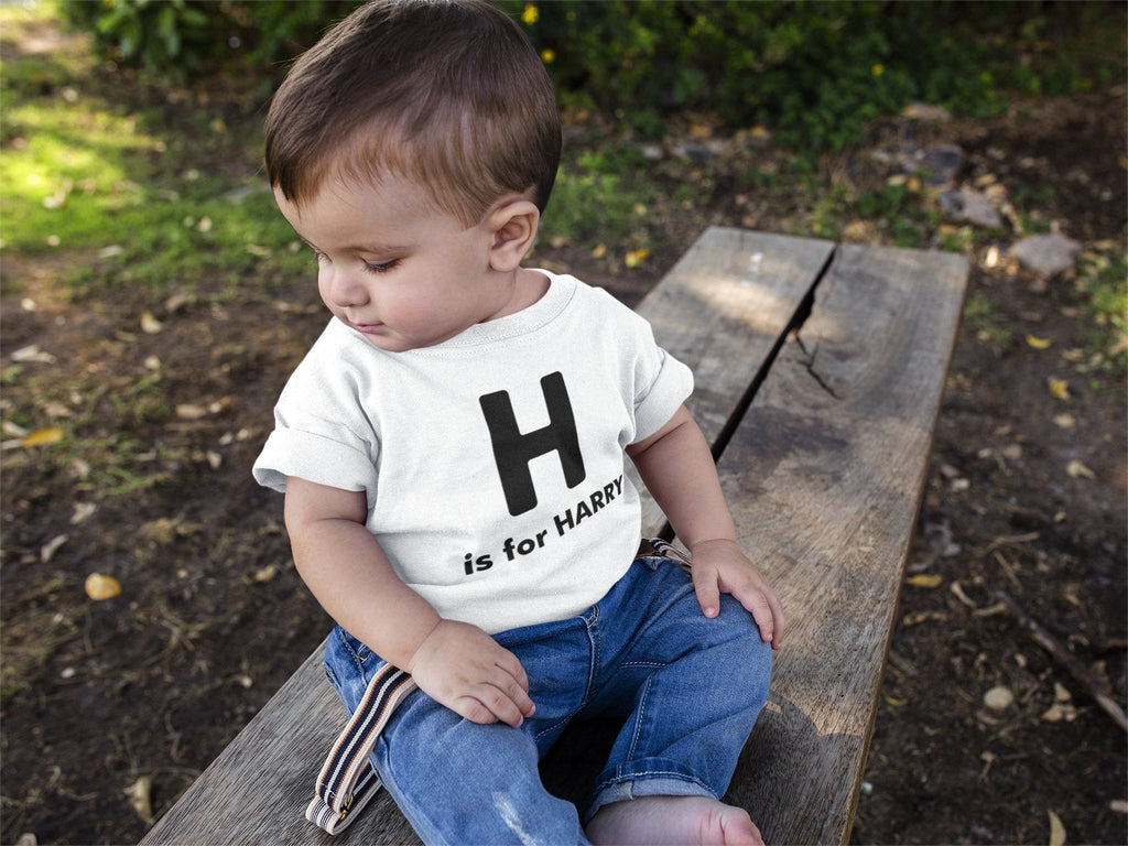 Custom Baby Kids Name Initial Personalised Soft T-shirt - Red Leader Clothing