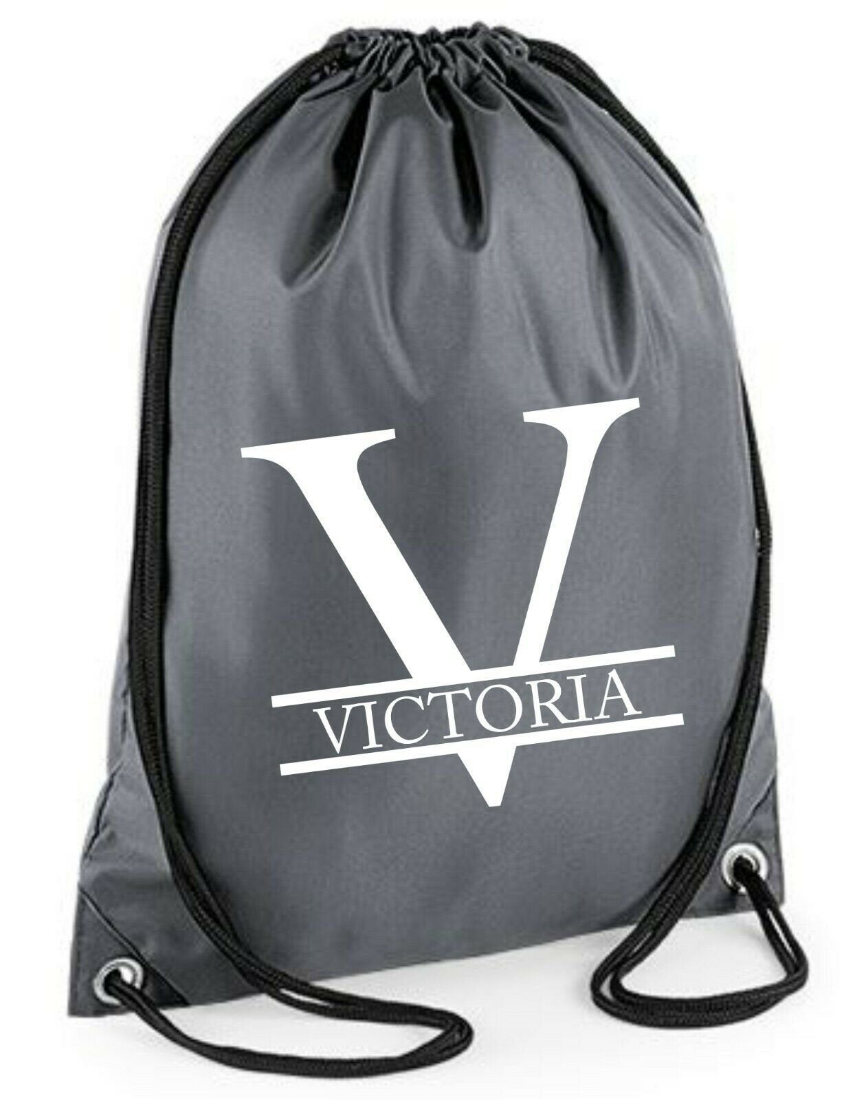 Personalised Name and Split Letter Drawstring Bag Gym School Club PE Custom Name Bag Kids Backpack Soccer Bag Child Adult - Red Leader Clothing