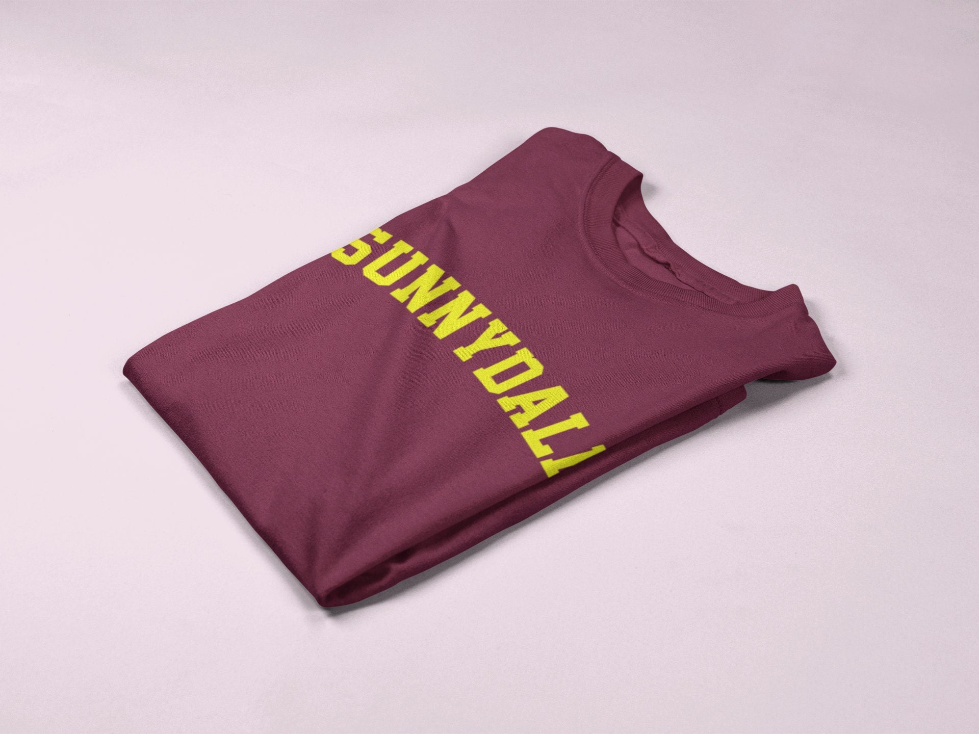 Sunnydale Maroon Adult Mens Ladies Unisex Crew Neck T-Shirt
